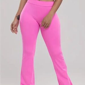 Pink High Waist Bootcut Yoga Flare Pants Women’s XL